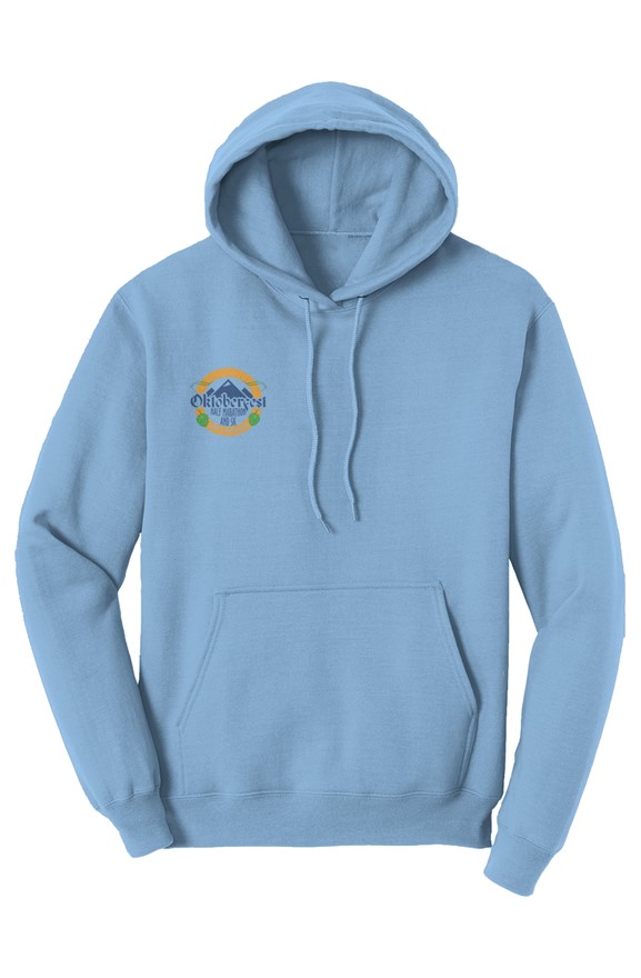 Click to show details - Oktoberfest_hoodie_carolina_blue carolina blue hoodie with a small Oktoberfest Half Marathon logo on the right chest